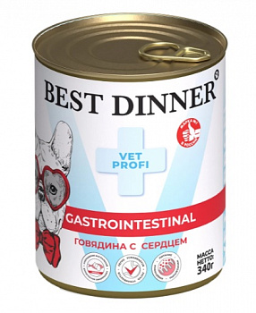 Best Dinner Консервы VET PROFI для собак Поддержание здоровья ЖКТ (Gastrointestinal) Говядина 340 гр