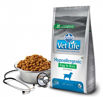 Farmina Vet Life для собак с пищев.аллергией (Hypoallergenic) Яйцо с Рисом 2кг