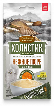 Деревенские лакомства Лакомства для кошек Пюре из утки с икрой летучей рыбы 10*4шт 40 гр