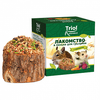 Triol Лакомство Triol Standard в пеньке для мелких грызунов с овощами, 70г (40161011)