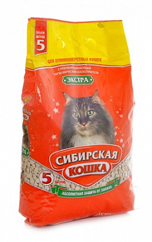 Сибирская кошка Наполнитель Впитывающий "Экстра" 5л