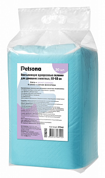 Petsona Гелевые пеленки для домашних животных (Extra) аром.лаванды, синие, 60x60, 30шт