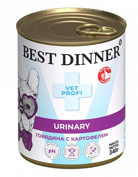 Best Dinner Консервы VET PROFI для собак Профилактика заболеваний МКБ (Urinary) Говядина 340 гр