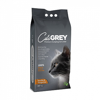 Cat's GREY Vanilla&Tangerine комкующийся наполнитель с ароматом ванили и танжерина 10 кг