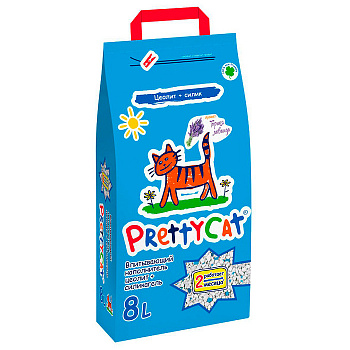 Pretty Cat Наполнитель впитывающий цеолит+силикагель "Naturel" с лавандой 4кг (8л)