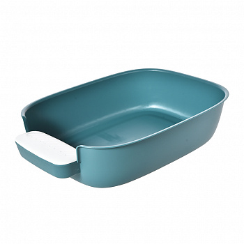 Pet it Туалет-лоток с бортиком для кошек Step, 52.3x36.6x12 см, зеленый