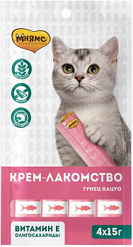 Мнямс Крем-лакомство для кошек с тунцом Кацуо 15 г х 4 шт.