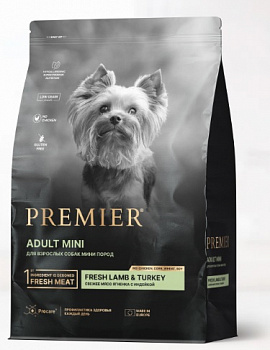 PREMIER Dog Сухой корм для собак мелких пород Свежее филе ягненка с индейк (Lamb&Turkey ADULT Mini)
