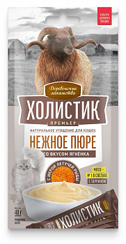 Деревенские лакомства Лакомства для кошек Пюре со вкусом ягненка с икрой летучей рыбы 10*4шт 40 гр