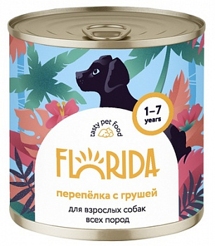 FLORIDA Консервы для собак "Перепелка с Грушей"