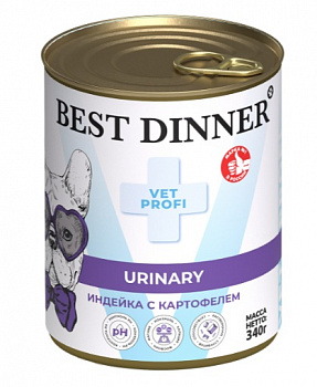 Best Dinner Консервы VET PROFI для собак Профилактика заболеваний МКБ (Urinary) Индейка 340 гр