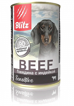 Blitz Консервы для собак Sensitive «Говядина с индейкой» 400 гр 