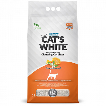 Cat's White Orange Премиальный комкующийся наполнитель с ароматом апельсина 5 л