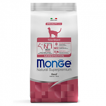Monge Cat Monoprotein Корм для стерилизованных кошек с Говядиной (Sterilised)