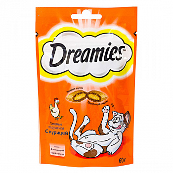 Dreamies Лакомые подушечки для кошек с курицей 60 гр (10140150/10166253)