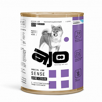AJO Консервы паштет для собак Sense чувств.пищеварение 400гр
