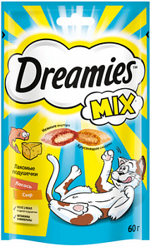 Dreamies Лакомые подушечки для кошек с лососем и сыром 60 гр (10222407/10236787)