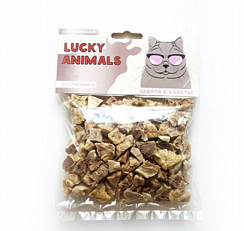 Lucky Animals Лакомство для кошек Легкое говяжье, (Светлое) 12гр