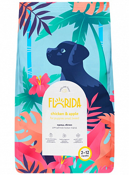 FLORIDA Для щенков малых пород с курицей и яблоками