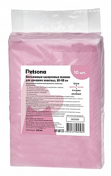 Petsona Гелевые пеленки для домашних животных (Extra) аром.розы, розовые, 60x60, 10 шт