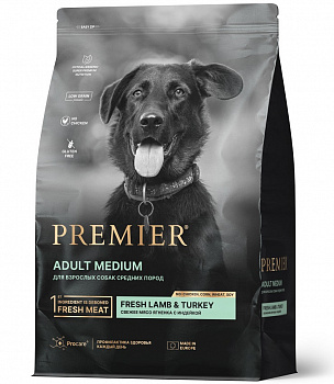PREMIER Dog Сухой корм для собак средних пород Ягненок и индейка (Lamb&Turkey ADULT Medium)
