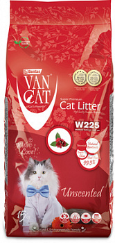 VanCat Комкующийся наполнитель "100% Натуральный", без пыли, пакет (Natural) 15 кг