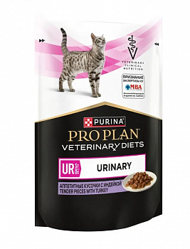 Pro Plan (вет.корма) Паучи Кусочки в соусе для кошек при мочекам. болезни с индейкой (UR) 85гр