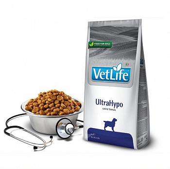 Farmina Vet Life для собак с пищев.аллергией (Ultrahypo) гидролизат белка рыба и рис.крахмалом