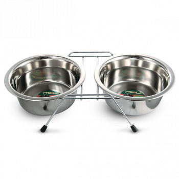 Triol Миска 9004 металлическая на подставке, 2*1,60л (30261089)