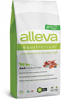 Alleva EQUILIBRIUM DOG Для Собак (Medium/Maxi) взрослых с ягненком и океанической рыбой