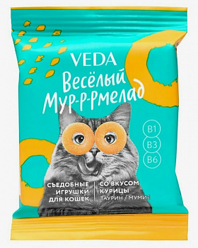 Веда Лакомство для кошек мурмелад со вкусом курицы 6 гр