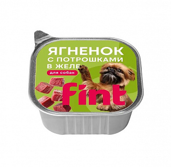 FINT Консервы для взрослых собак мелких и средних пород с ягненком и потрошками в желе 100 гр