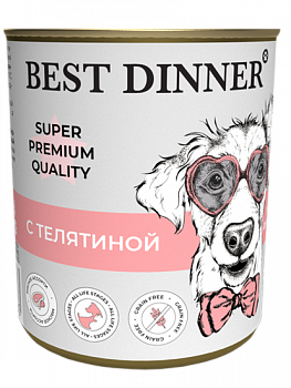 Best Dinner Консервы Super Premium для собак и щенков "С телятиной" 340 гр