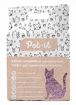 Pet it Комкующийся наполнитель для кошачьего туалета Tofu лаванда, 6 л