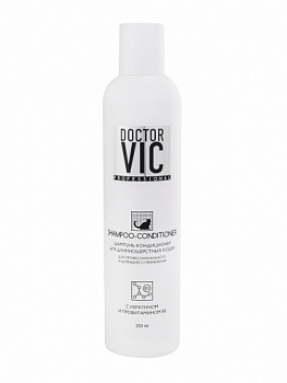 Doctor VIC Шампунь-кондиционер с кератином и провитамином B5 для длинношерстных кошек, фл. 250 мл