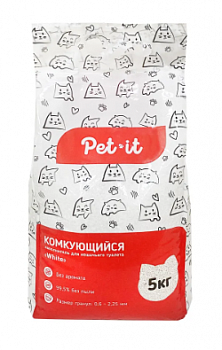 Pet it Комкующийся наполнитель для кошачьего туалета White, без аромата, пакет 5 кг