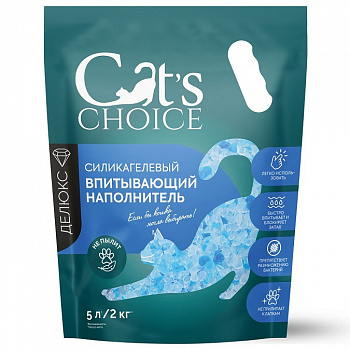 Cat's Choice Наполнитель Силикагелевый с синими гранулами, колотый 5л