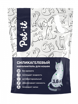 Pet it силикагелевый наполнитель для кошек Crystal Green, без аромата 5.3 кг / 12.5 л