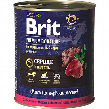 Brit Premium Консервы для собак с сердцем и печенью 850 гр
