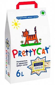 Pretty Cat Наполнитель древесный "Wood Granules" 2кг (6л)