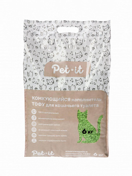 Pet it Комкующийся наполнитель для кошачьего туалета Tofu Green Tea, 12 л