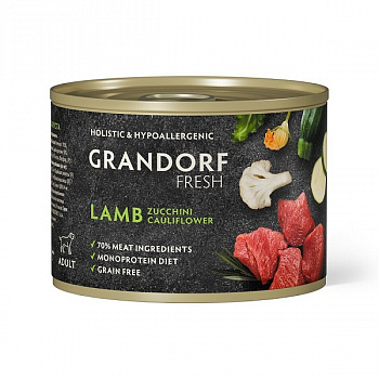 GRANDORF FRESH Консервы для собак Паштет из говядины с цукини и морковью 200 гр