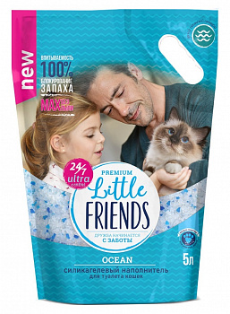 Little Friends Наполнитель впитывающий силикагелевый Ocean, 5 л