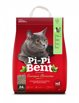 Pi-Pi-Bent Наполнитель Комкующийся, "Сенсация свежести" (пакет) 10кг