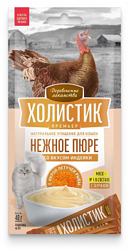 Деревенские лакомства Лакомства для кошек Пюре из курицы с икрой летучей рыбы 10*4шт 40 гр