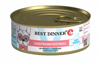 Best Dinner Консервы VET PROFI для собак Поддержание здоровья ЖКТ (Gastrointestinal) Ягненок 100 гр