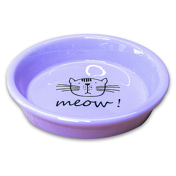 Mr.Kranch Миска керамическая для кошек MEOW! 200 мл сиреневая