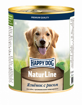 Happy dog Natur Line Консервы для собак Ягненок с рисом (НФКЗ) 970 гр