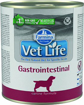 Farmina Консервы Vet Life для собак при нарушении пищеварения (Gastrointestinal) паштет 300гр