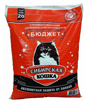 Сибирская кошка Наполнитель Впитывающий "Бюджет" 20л